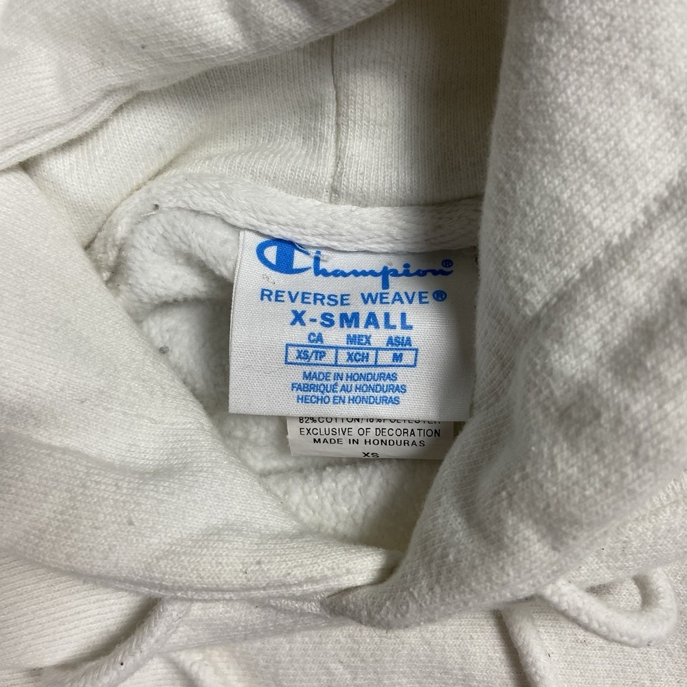 Champion Reverse Weave Sweatshirt Size XS White Pullover Hoodie - Picture 3 of 7